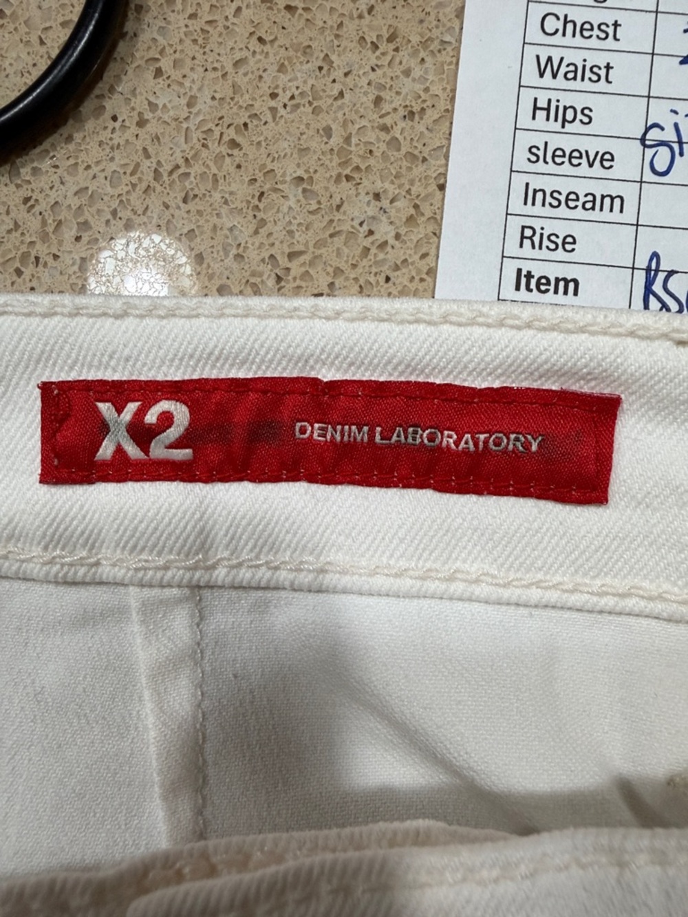 Y2K X2 Denim Laboratory White Mini Skirt Back Slit 5-Pocket Size 6 - Picture 5 of 7